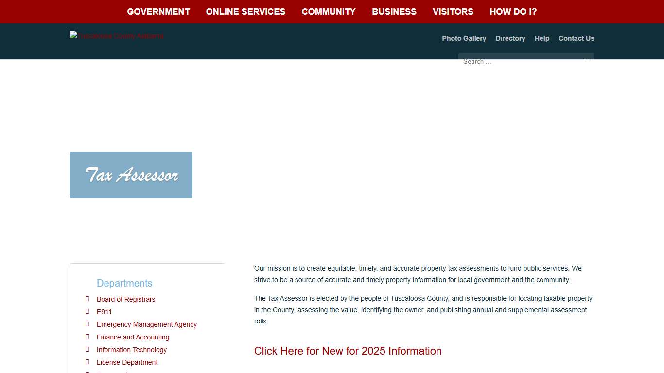 Tax Assessor - Tuscaloosa County Alabama